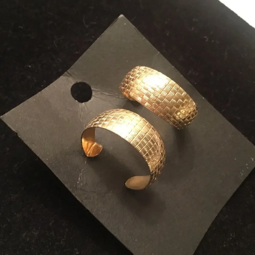 Texturized Goldtone Hoop Earrings